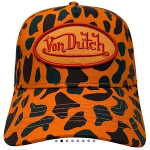 Von Dutch Vibrant Orange and Black Camo Hat